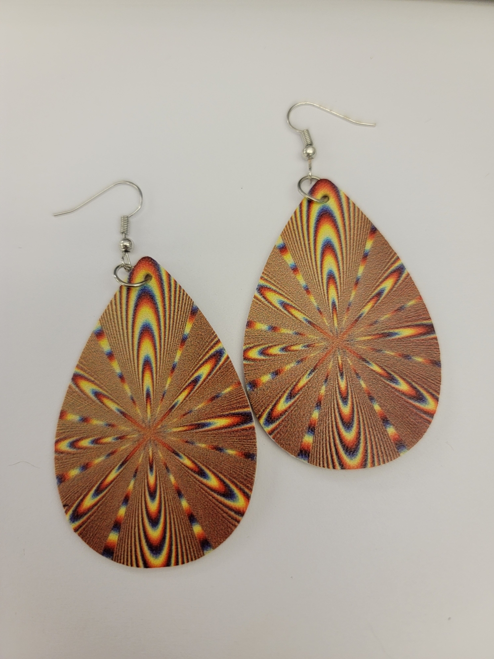 Boho Teardrop Multicolor Leatherette Earrings